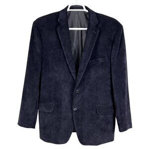 Calvin Klein Mens 46R Black Corduroy Blazer Sport Coat Double Vented Holiday